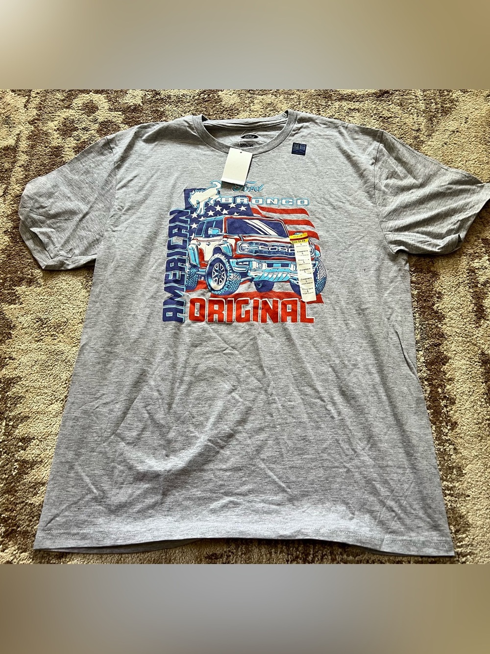 Hybrid Apparel Grey Ford American Bronco Graphic Tee